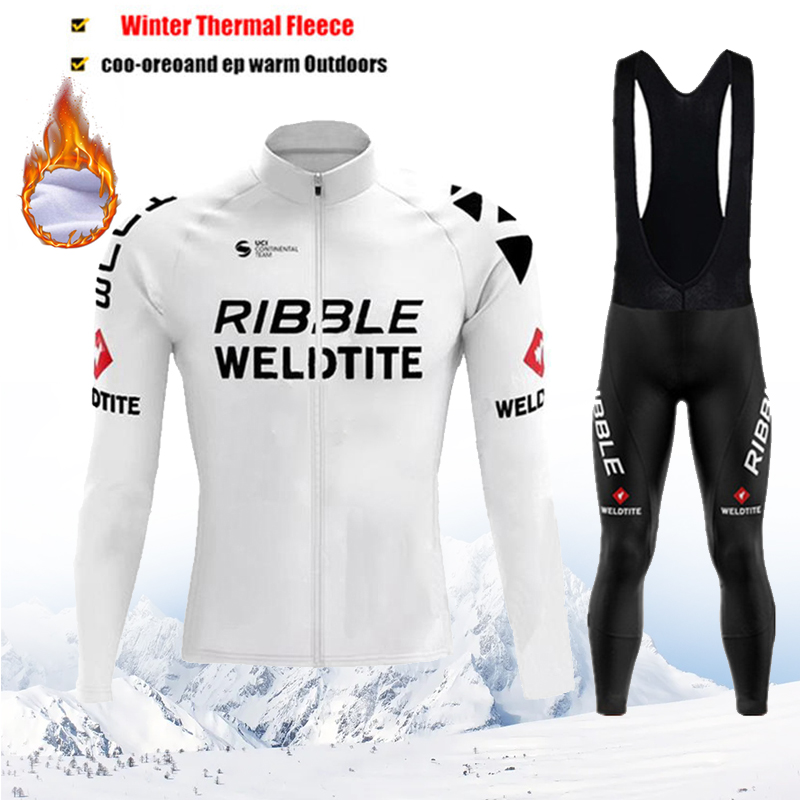 Cycling Bib Shorts - เสื้อปั่นจักรยานบุขนกันหนาวสำหรับผู้ชาย ชุดปั่นจักรยานเสือภูเขา 2026 สีขาว ชุดปั่นจักรยานครบชุด พร้อมกางเกงเอี๊ยม