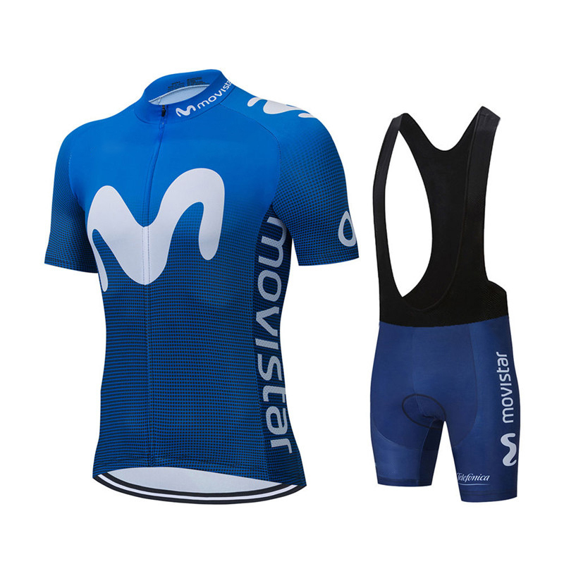 Cycling Gear Jersey - ฤดูร้อนใหม่ Movistar ทีมชุดขี่จักรยาน JERSEY MTB Breathable